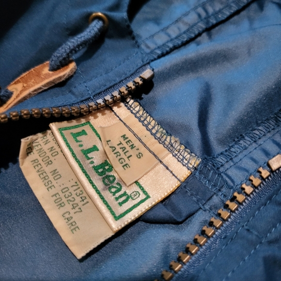 L.L. Bean Vintage Navy Anorak Half-Zip Pullover Hooded Windbreaker Jacket Large - Picture 3 of 3